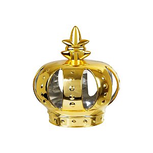 Coroa Decorativa de Plástico - Dourado Metalizado - 16x19cm - 1 unidade - Rizzo