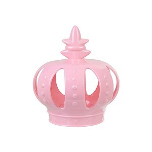 Coroa Decorativa de Plástico - Rosa Bebê - 16x19cm - 1 unidade - Rizzo