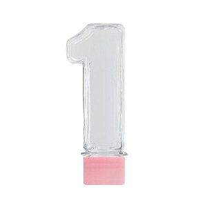 Mini Tubete Lembrancinha N°1 11cm - Rosa Bebê - 10 unidades - Rizzo