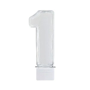 Mini Tubete Lembrancinha N°1 11cm - Branca - 10 unidades - Rizzo