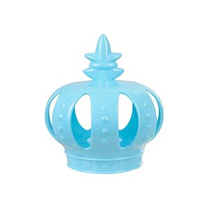 Coroa Decorativa de Plástico - Azul Bebê - 16x19cm - 1 unidade - Rizzo