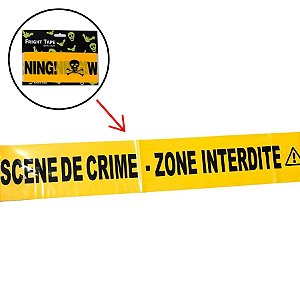 Faixa Decorativa Halloween - Scene de Crime Zone Interdite - Amarelo - 1 unidade - Rizzo