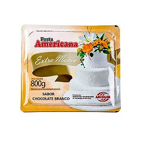 Pasta Americana Sabor Chocolate Branco - 800g - 1 unidade - Arcolor - Rizzo