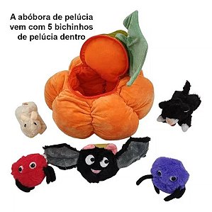 Abóbora com Mini Pelúcias Dentro - Halloween - 1 unidade - Rizzo