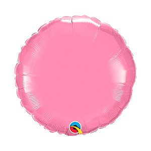 Balão de Festa Microfoil 18" 45cm - Redondo Rosa Metalizado - 1 unidade - Qualatex - Rizzo