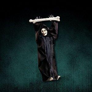 Enfeite Decorativo de Halloween Com Som, Luz e Movimento - Caveira Calixto - 90cm - 1 unidade - Cromus - Rizzo