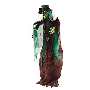 Enfeite Decorativo Halloween - Bruxa Ariadne 1,83m - Luz, Som e Movimento - 1 unidade - Cromus - Rizzo