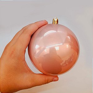 Bola de Natal em Tubo - Perolado Rose Gold - 10cm - 6 unidades - Cromus - Rizzo