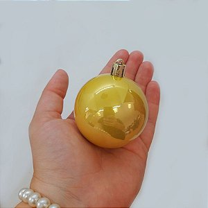 Bola de Natal em Tubo - Perolado Ouro - 6cm - 6 unidades - Cromus - Rizzo