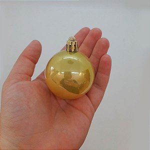 Bola de Natal em Tubo - Perolado Ouro - 5cm - 6 unidades - Cromus - Rizzo