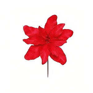 Flor de Cabo Curto Poinsétia Vermelho - 30cm - 1 unidade - Cromus - Rizzo