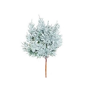 Galho Folhas Nevado - Verde Escuro/Branco - 20cm - 1 unidade - Cromus - Rizzo