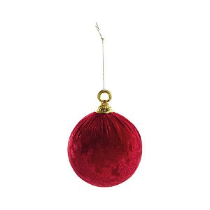 Bolas de Natal Veludo - Vermelho - 10cm - 4 unidades - Cromus - Rizzo