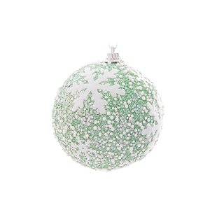 Bolas de Natal Floco de Neve - Verde Menta - 8cm - 6 unidades - Cromus - Rizzo