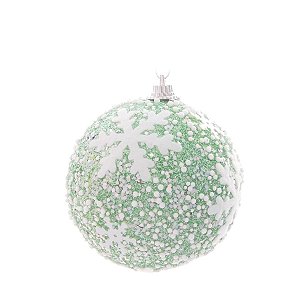 Bolas de Natal Floco de Neve - Verde Menta - 10cm - 4 unidades - Cromus - Rizzo
