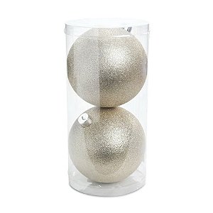 Bolas de Natal Glitter - Champanhe - 15cm - 2 unidades - Cromus - Rizzo