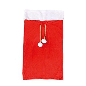 Saco Decorativo de Natal - Vermelho/Branco - 90cm - 1 unidade - Cromus - Rizzo