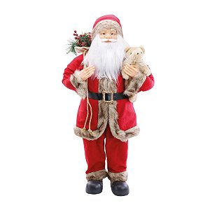 Noel em Pé Com Urso - Vermelho - 90cm  - 1 unidade - Cromus - Rizzo