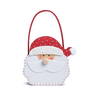 Bolsinha de Natal Noel - Branco/Vermelho - 23x15cm  - 1 unidade - Cromus - Rizzo