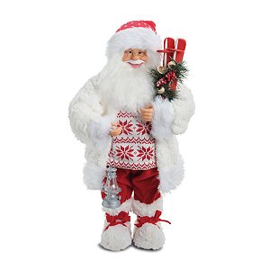 Papai Noel Decorativo - Branco/Vermelho - 64cm  - 1 unidade - Cromus - Rizzo