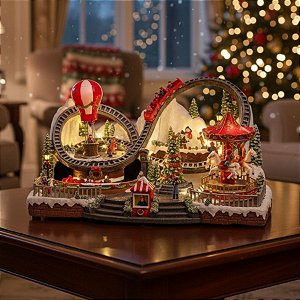 Cenário Decorativo de Natal - Parque Natalino - 30x54cm - Luz, Som e Movimento - 1 unidade - Rizzo