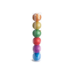 Bolas de Natal Em Tubo Glitter - Colorido - 6cm - 6 unidades - Cromus - Rizzo