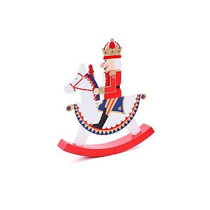 Enfeite para Pendurar Soldadinho de Chumbo no Cavalo - Vermelho - 15cm - 1 unidade - Cromus - Rizzo
