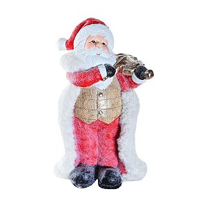 Enfeite Decorativo de Cerâmica Noel com Violino - 43cm - 1 unidade - Cromus - Rizzo
