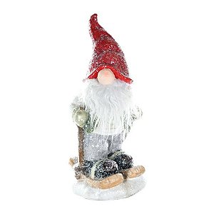 Enfeite Decorativo Kringle de Resina com Esqui - 45cm - 1 unidade - Cromus - Rizzo