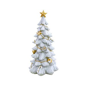 Árvore Decorativa de Resina Branca com LED - 24cm - 1 unidade - Cromus - Rizzo