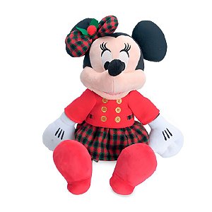 Minnie com Roupa Xadrez - Vermelho/Preto/Branco - 33cm - 1 unidade - Cromus - Rizzo