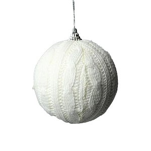 Bola de Natal Texturizada Branco - 10cm - 3 unidades - Rizzo