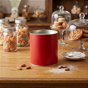 Lata Lisa para Doces Rígida - Charming Red - 1 unidade - Cromus - Rizzo