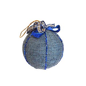 Bola de Natal Decorada - Azul - 10cm - 3 unidades - Rizzo