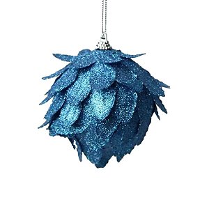Bola de Natal Decorada - Azul - 10cm - 3 unidades - Rizzo