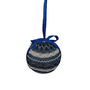 Bola de Natal Decorada - Azul - 9cm - 2 unidades - Rizzo
