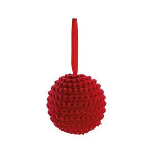 Bolas de Natal Pompons - Vermelho - 8cm - 6 unidades - Cromus - Rizzo