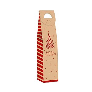 Caixa para Vinho de Natal - Lines - 39x17cm - 1 unidade - Cromus - Rizzo