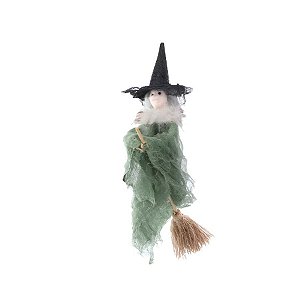 Enfeite Decorativo Halloween - Bruxa Ariel - Verde - 1 unidade - Cromus  - Rizzo