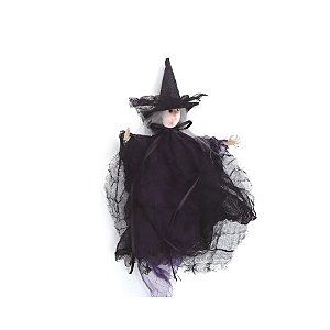 Enfeite Decorativo Halloween - Bruxa Cleo - Roxo - 1 unidade - Cromus  - Rizzo