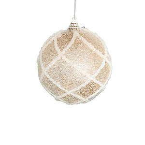 Bola de Natal Decorada - Champagne - 10cm - 3 unidades - Rizzo