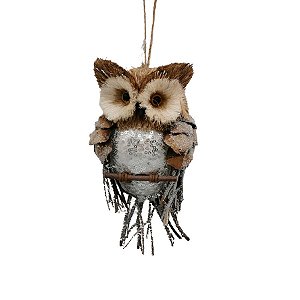 Pendente Coruja Decorativa de Natal - 20cm - 1 unidade - Rizzo