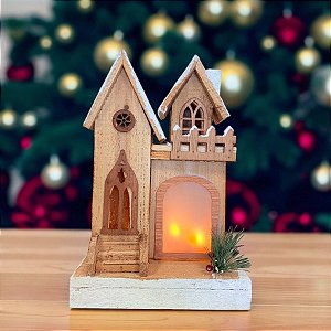 Casinha Nevada de Natal - 33cm - 1 unidade - Rizzo