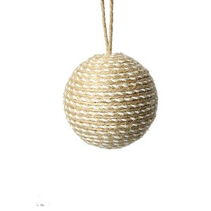 Bola de Natal Decorada - Natural - 10cm - 3 unidades - Rizzo