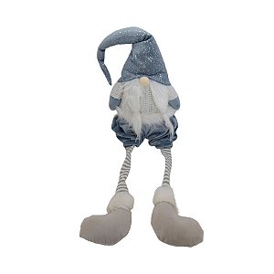 Papai Noel de Natal Decorativo Sentado - Azul/Branco - 50cm - 1 unidade - Rizzo