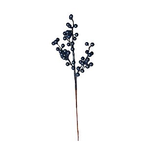 Galho Decorativo de Natal - Berry - Azul - 51cm - 1 unidade - Rizzo