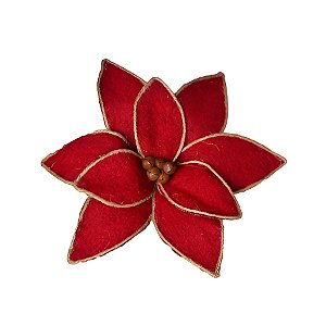 Poinsetia Decorativa de Natal - Vermelho - 32cm - 1 unidade - Rizzo