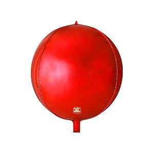 Balão de Festa Metalizado 25" 63cm - Orbz Tradicional - Vermelho - 1 unidade - Balões São Roque - Rizzo