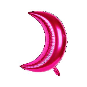 Balão de Festa Metalizado 27" 70cm - Lua Crescente - Pink - 1 unidade - Rizzo