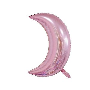 Balão de Festa Metalizado 27" 70cm - Lua Crescente - Rosa - 1 unidade - Rizzo